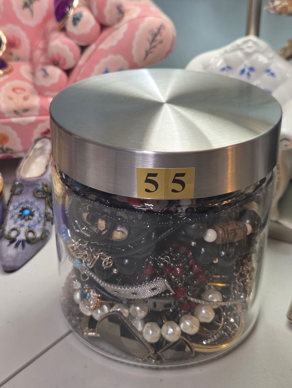 #55 Mystery Jewelry Jar- All Wearable - 2.435 lbs.